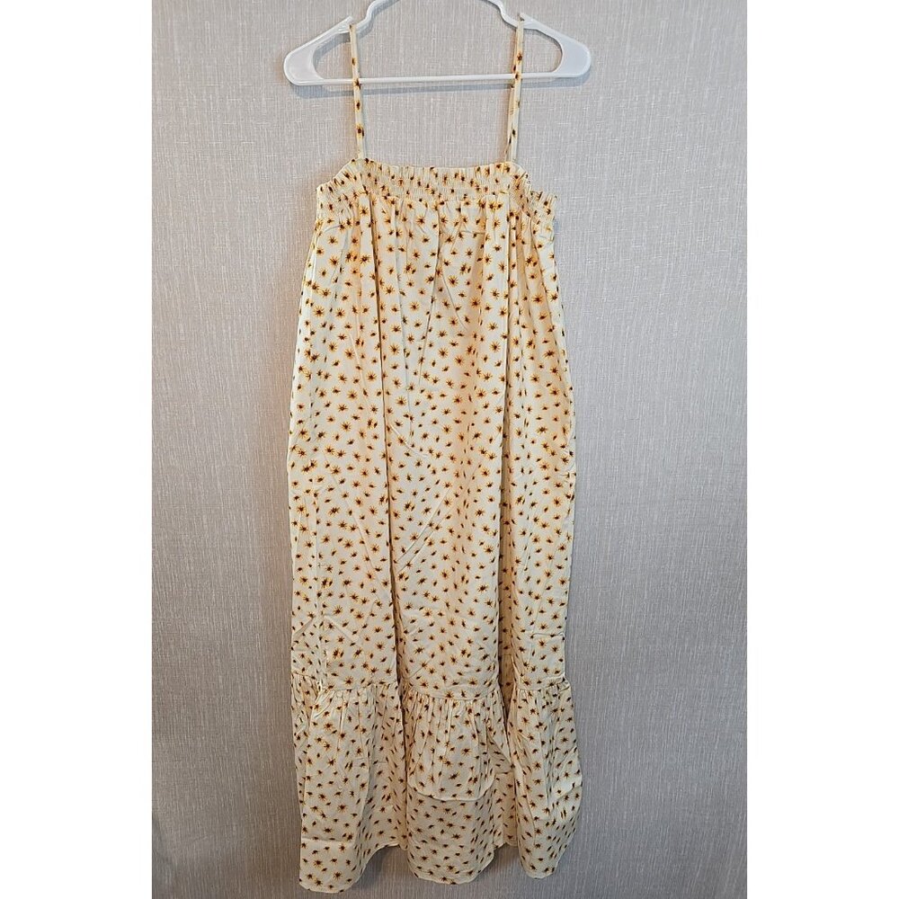 Weworewhat Smocked Midi Ditsy‎ Dasies Ivory dress size XL New